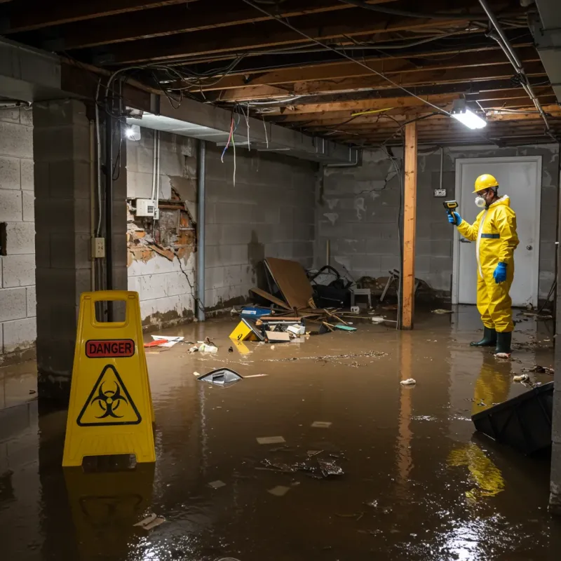 Flooded Basement Electrical Hazard in Edinburgh, IN Property